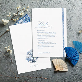 Chinoiserie Tree Motif Wedding Details ID1094 Begleitkarte