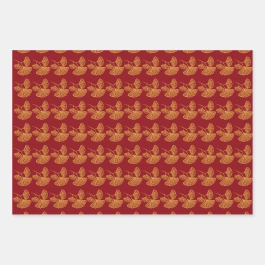 Chinoiserie Trend für das Jahr des Drachenroten Go Geschenkpapier Set (Vorderseite)