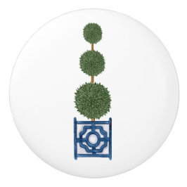 Chinoiserie Triple Topiary Tree Keramikknauf