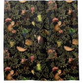 Chinoiserie, tropischer Vintager Affengarten Duschvorhang (Vorderseite)
