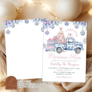 Chinoiserie Truck Merry Little Christmas Party Einladung