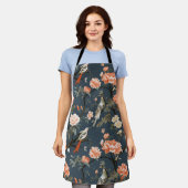 Chinoiserie über Denim Blue Schürze (Getragen)