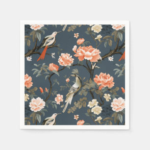 Chinoiserie über Denim Blue Serviette