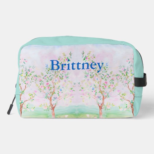 Chinoiserie-Uferfarbe Waschbeutel (Rückseite)