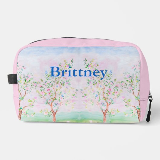 Chinoiserie-Uferfarbe Waschbeutel (Vorderseite)