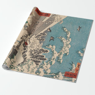 Chinoiserie Ukiyo-e japanische Winter-Schneelandsc Geschenkpapier