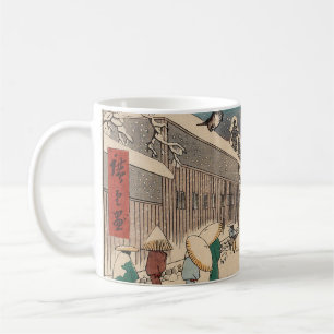 Chinoiserie Ukiyo-e Japanische Winter-Schneelandsc Kaffeetasse