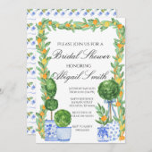 Chinoiserie und Citrus Bridal Dusche Einladung (Vorne/Hinten)