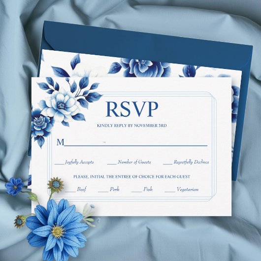 Chinoiserie und Hochzeitsfeier RSVP Karte