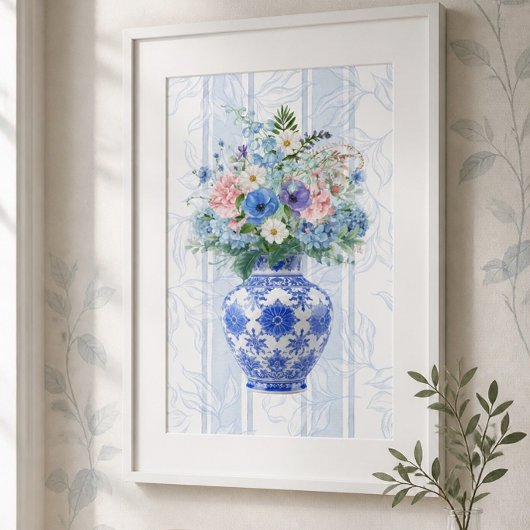Chinoiserie-Vase-Aquarell Poster