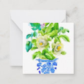 Chinoiserie Vase mit Blume Einschließung Mitteilungskarte (Vorderseite)