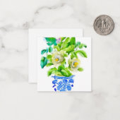 Chinoiserie Vase mit Blume Einschließung Mitteilungskarte (Vorderseite/Rückseite Beispiel)