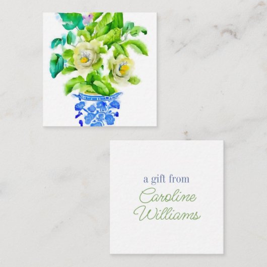 Chinoiserie Vase mit Blume Einschließung Mitteilungskarte (Vorne/Hinten)
