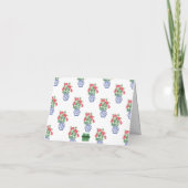 Chinoiserie Vase of Red Geraniums Dankeskarte (Rückseite)