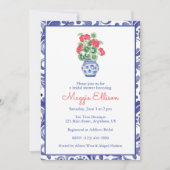 Chinoiserie Vase of Red Geraniums Einladung (Vorderseite)