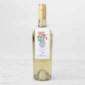 Chinoiserie Vase of Red Geraniums Personalisiert Flaschenanhänger (Auf Flasche)