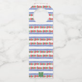 Chinoiserie Vase of Red Geraniums Personalisiert Flaschenanhänger (Rückseite)