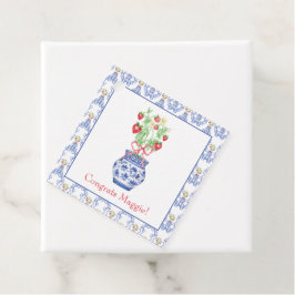 Chinoiserie Vase of Red Strawberries Geschenkanhänger