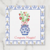 Chinoiserie Vase of Red Strawberries Geschenkanhänger (Vorderseite)