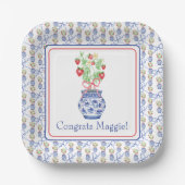 Chinoiserie Vase of Red Strawberries Pappteller (Vorderseite)