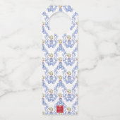 Chinoiserie Vase of Red Strawberries Personalisier Flaschenanhänger (Rückseite)