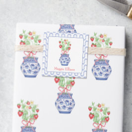 Chinoiserie Vase Red Strawberry - Geschenkgutschei Mitteilungskarte