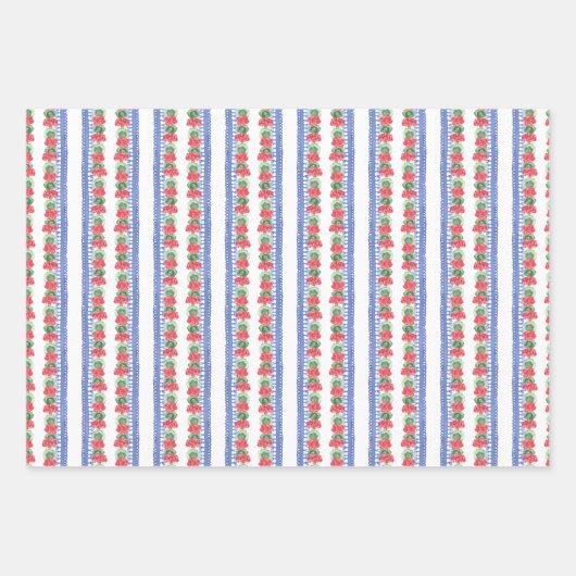 Chinoiserie Vases of Red Geraniums Geschenkpapier Set (Vorderseite)