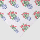 Chinoiserie Vases of Red Geraniums Seidenpapier (Ausschnitt)