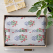 Chinoiserie Vases of Red Geraniums Seidenpapier (Geschenk)