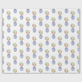 Chinoiserie Vases of Red Strawberries Geschenkpapier (Flach)