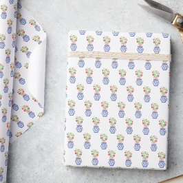 Chinoiserie Vases of Red Strawberries Geschenkpapier