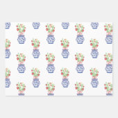 Chinoiserie Vases of Red Strawberries Geschenkpapier Set (Vorderseite 3)