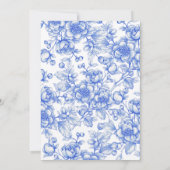 Chinoiserie Viktorianisch Bow Blue Brautparty Einladung (Rückseite)