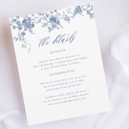 Chinoiserie Viktorianisch Dusty Blue Wedding Detai Begleitkarte