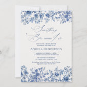 Chinoiserie Viktorianisch etwas Blaues Brautparty Einladung (Vorderseite)
