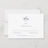 Chinoiserie Viktorianisch Toile Blue Wedding RSVP  Karte (Vorderseite)