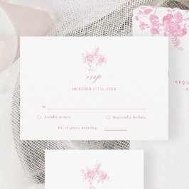 Chinoiserie Viktorianisch Toile Pink Wedding RSVP 