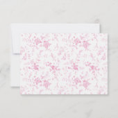 Chinoiserie Viktorianisch Toile Pink Wedding RSVP (Rückseite)