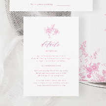 Chinoiserie Viktorianisch Toile Rosa Hochzeit Deta