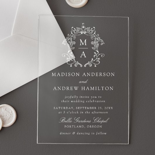 Chinoiserie Viktorianische Hochzeit der Blumen Acryleinladungen