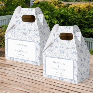Chinoiserie Vintag Floral Blue Wedding Geschenkschachtel