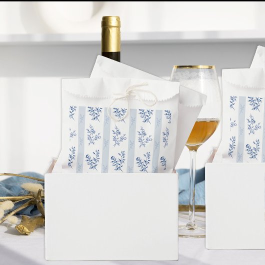 Chinoiserie Vintag gestreift Blau und Weiß Geschenktütchen