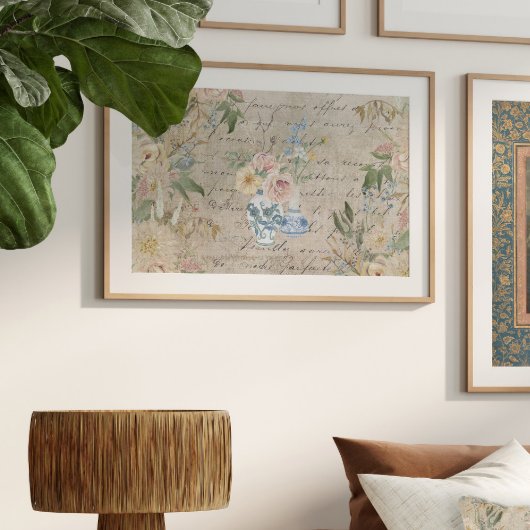 Chinoiserie Vintage Blume Bouquet Highlights Seidenpapier