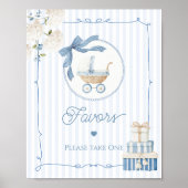 Chinoiserie Vintage Carriage Favors Baby Shower Poster (Vorne)