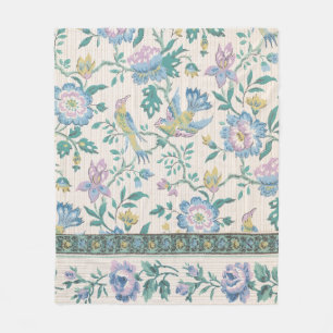 Chinoiserie Vintage Vogel Florales Pastellmuster Fleecedecke