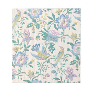 Chinoiserie Vintage Vogel Florales Pastellmuster Notizblock