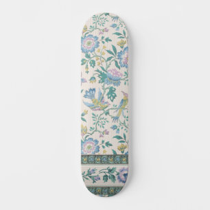Chinoiserie Vintage Vogel Florales Pastellmuster Skateboard