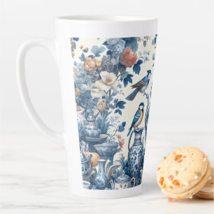 Chinoiserie Vintage Vögel & Vasen Große Tasse