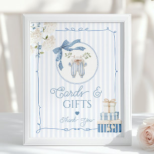 Chinoiserie Vintage Wäscheleine Karten und Geschen Poster