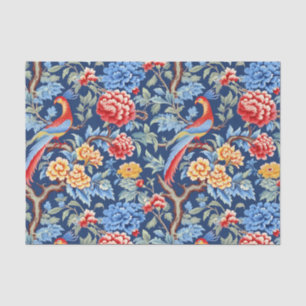Chinoiserie-Vögel-Blumenmalerei-Decoupage Seidenpapier